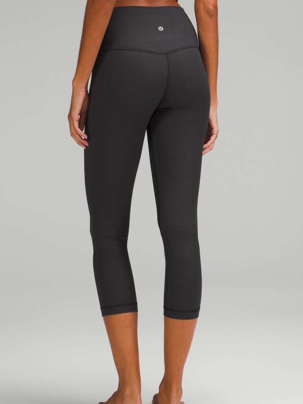 Lululemon Align High-Rise Crop 21" Leggings Polka Squat Emboss Black Gray Capri